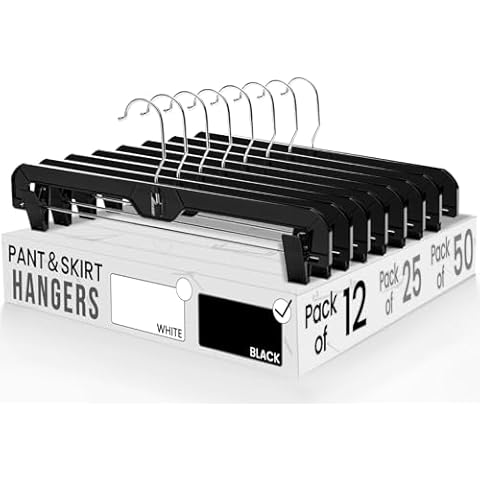 HOUSE DAY 12 Pack Pants Hangers with Clips Cover