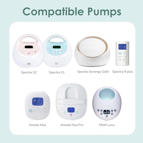 Image of Maymom Pump Parts Compatible with Spectra S1 S2 9 Plus Accessories, Base Connectors, Bottles, Duckbill Valves, Backflow Protectors and Tubing, Not Original Spectra Parts