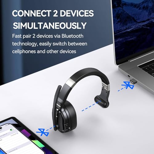 image for TECKNET Trucker Bluetooth Headset, Stable V5.2 & USB Dongle Connection