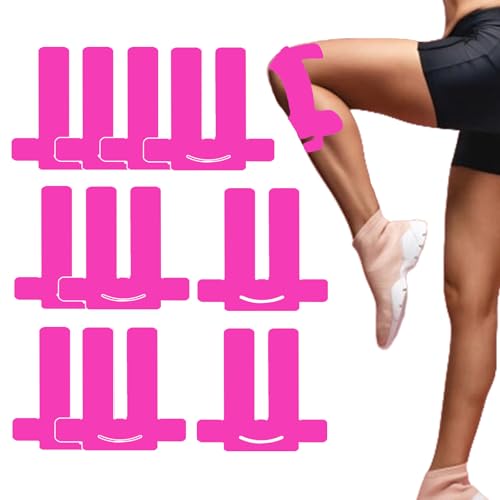 10Pcs Kinesiology Tape for Knees, Precut Kinetic Tape for Knee Pain Relief, Latex-Free Athletic Knee Tape Waterproof & Breathable, Original Cotton Sport Tape for Knee Support & Stability(Pink)