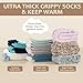 Revosoxs Fuzzy Grip Socks for Women Men,Thick Warm Slipper Cozy Fluffy Non Slip Ankle Valentines Fuzzy socks With Grips.（Pink+Grey+Green+Purple）