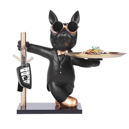 Statua Di Bulldog, Decorazione Di Scultura Di Bulldog Vassoio Di Resina Figura Di Bulldog Scultura Ciotola Per Chiavi Caramelle Gioielli Scatola Di Immagazzinaggio Per Corridoio Soggiorno Ufficio