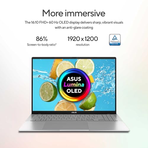 Image of ASUS Vivobook S16 (2026),Smartchoice,Intel Core Ultra 7 355 (Series 3),Intel iGPU, 16GB RAM, 1TB SSD, OLED, 16 inch(40 cm),Win 11,M365 Basic(1Y) Office 24,Cool Silver, 1.7 Kg, S3607AA-SH090WS, Copilot+ PC