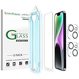 [2+2 Piezas] 2*Protector de pantalla, 2* Protector de pantalla de lente de cámara, 2* Kit de herramientas de alineación automática (los protectores de pantalla están preinstalados en la herramienta de alineación del coche) y todo lo que necesitas para instalarlos.