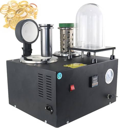Máquina de fundición al vacío de 2 L, horno de fusión de oro, herramienta de joyería de alta temperatura con campana y crisol de grafito, 220 V