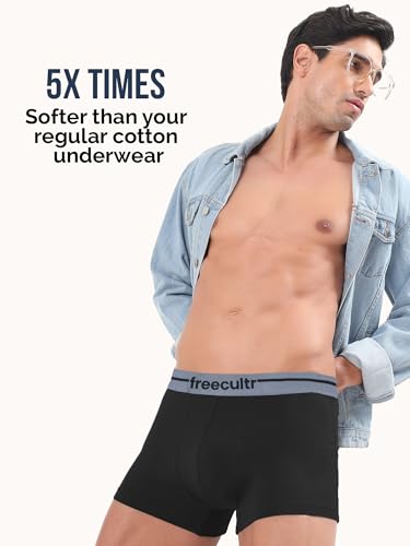 Image of Freecultr Men's Cotton Trunks | Breathable & Moisture Absorbing | Soft Comfort Fit | Everyday Innerwear