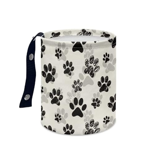 Image of Cute Paws Car Waste Basket Can Universal Compact Rubbish Holder Mini Car Organizer for Car Garbage