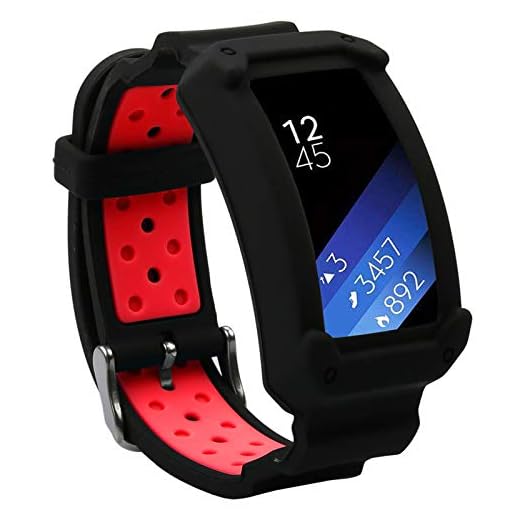 wonlex Pulseira para Samsung Gear Fit2/Fit2 Pro, pulseira de silicone de substituição compatível com Galaxy Gear Fit2 SM-R360 e Fit 2 Pro para mulheres e homens (preto/vermelho)