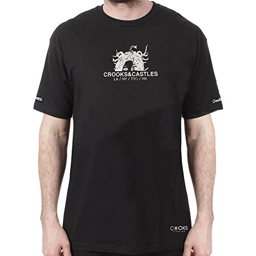 Crooks & Castles Men's Knit Crew Worldwide Medusa T-Shirt