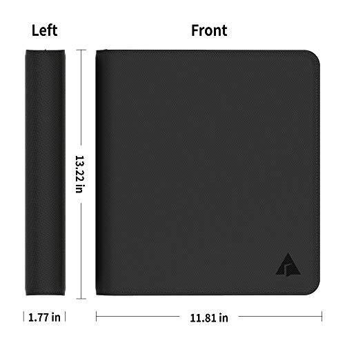 Rayvol Premium Zip Binder- 9 Pocket Fits 720 Trading Cards With 40 Deluxe Black Sleeves, Top Loading Card Album Folder For Tcg #TOP4