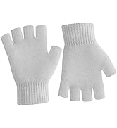 NZKNP Black Fingerless Gloves for Women Men Fingerless Gloves for