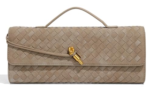 Image of Upbull Trendy Woven Evening Clutch Purses Women Underarm Shoulder Handbag Cute Satchels Crossbody Purse PU Leather Wallet