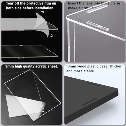 Image of Choowin Acrylic Display Case for Lego Star Wars Helmet for Lego Captain Rex Helmet Thickened Clear Acrylic Display Cases for Collectibles Assemble Dustproof Display Box(Black Base)
