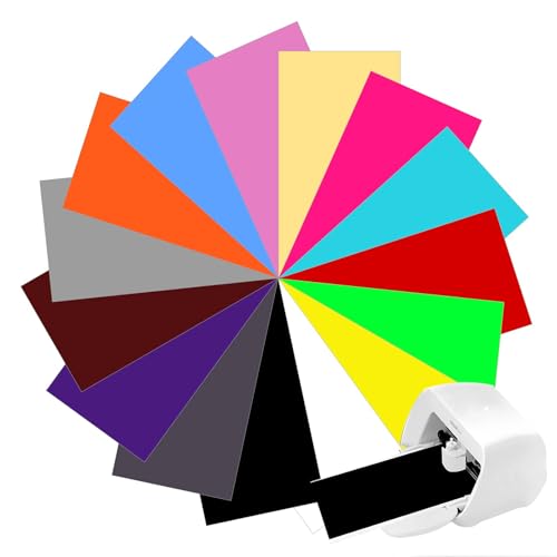 Smart Iron On for CRI-Cut Joy Xtra, 8.5 x 12in Plotter Film Textile, Heat Transfer Vinyl for Shirts, Easy to Cut & Weed for Heat Vinyl Design (15 Color)