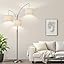 Brushed Nickel-White Shades Brushed Nickel-White Shades