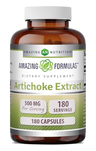 Amazing Formulas Artichoke Extract Supplement | 500 Mg | 180 Capsules | Cynara Scolymus Leaf | Non-GMO | Gluten Free | Made in USA