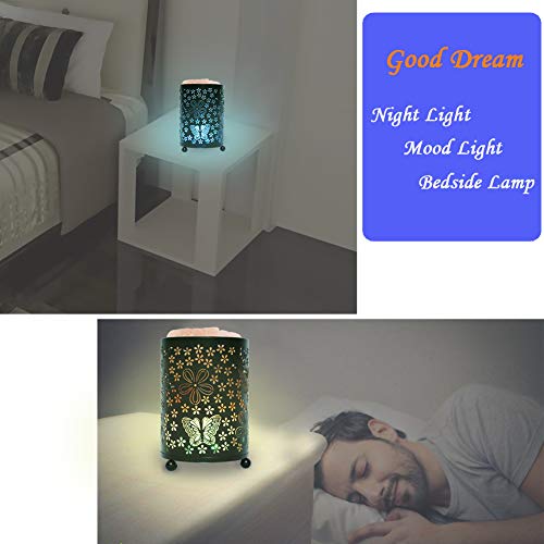 V.C.Formark USB Himalayan Salt Lamp, Release Negative Ion Purifying Air, Colors Changing+Warm Light, Metal Lampshade+Natural Salt Crystal, Used for Desk, Bedroom, Living Room and Gift