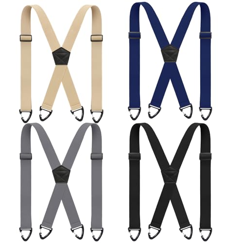 Sintege 4 Pcs X Back Hidden Suspenders 1.5 Inch Heavy