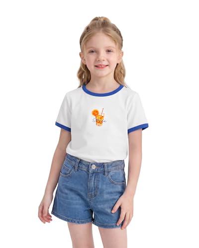 Image of Stelle Girls Retro Graphic T Shirt Soft Stretch Crewneck for School | Lightweight, Breathable, Soft, Stretchy, Cherry graphic, Relaxed fit, School, Play, Sports, Everyday wear, Vintage style