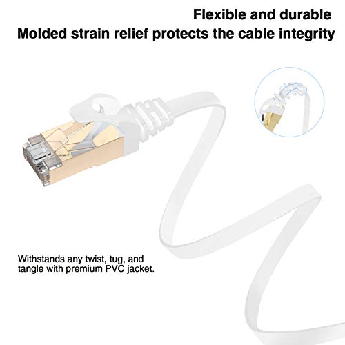 image for Cat 7 Ethernet Cable, VANDESAIL 50 Ft Internet Network Cord Shielded, 