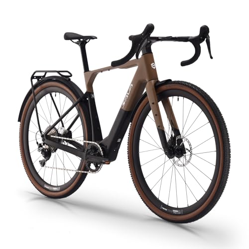 Elektrofahrrad für Erwachsene, E-Gravelbike mit Carbon-Rahmen, E-Bike mit Shimano RX600 11S Schalthebel, 36V 10Ah Akku, 250W 60Nm Mittelmotor, hydraulische Scheibenbremsen (Beige, 55cm)