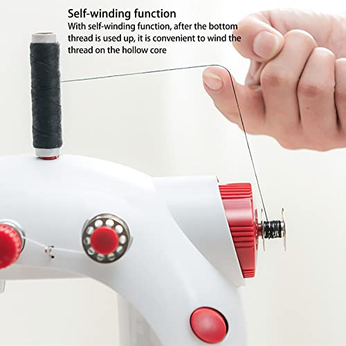 BAMFY Draagbare Naaimachine Met Verlengtafel En Licht, Professioneel Naaigereedschap, Handnaaimachine Makkelijk Te Besturen for Beginners (Color : Red) - Image 4