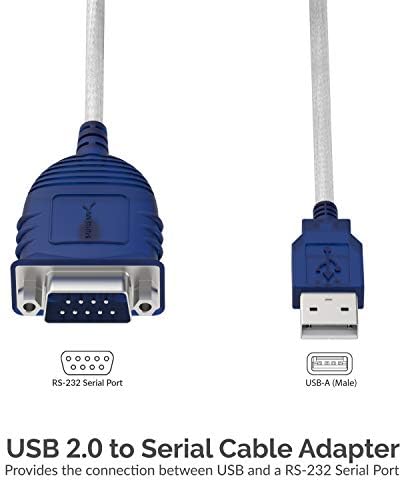 Sabrent USB 2.0 to Serial (9-Pin) DB-9 RS-232 Converter Cable, Prolific Chipset, Hexnuts, [Windows 10/8.1/8/7/VISTA/XP, Mac OS X 10.6 and Above] 10-Feet (CB-9PTF)