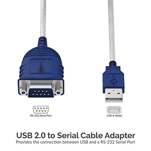 image for Sabrent USB 2.0 to Serial (9-Pin) DB-9 RS-232 Converter Cable, Prolifi