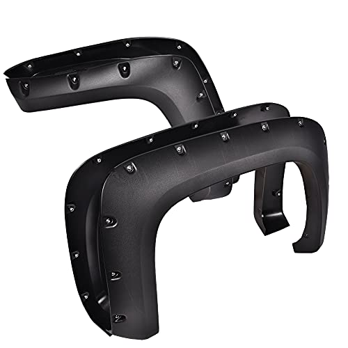 G-PLUS Fender Flares Fit For 2007-2013 Chevy Silverado 1500 2500HD/3500HD (78.7'/97.6' Bed Fleetside Models Only/Not Fit GMC Sierra) Rivet Style Wheel Cover Pickup trim Guards 4Pcs Textured