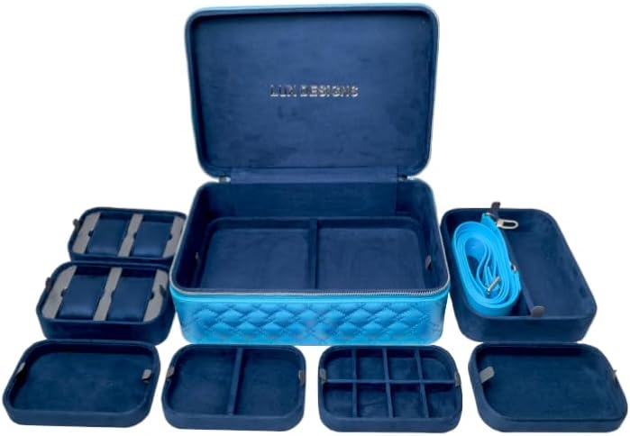 Lux Designs Large Jewelry Box/Jewelry Travel Box - Elegance On-The-Go For Ring, Chain, Bracelet & Watches