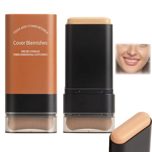 2025 Fondotinta Coreano Idratante Leggero in Stick Con Pennello Incorporato, Flawless Eraser Foundation Stick, Trucco Impermeabile a Copertura Totale per Un Tono Naturale Della Pelle (03#)