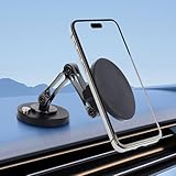 Mechrig 360°磁気携帯電話マウント - デュアルアーム折りたたみ式携帯電話ホルダー 強力な粘着ベース付き 車のダッシュボード/デスク/壁用 ユニバーサル磁気スタンド iPhone 16/15 & すべてのスマートフォン用 - 828002