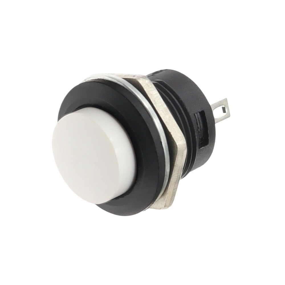 AARTERZZA 10PCS R13-507 Momentary SPST White Push Button Switch AC 6A/125V 3A/250V