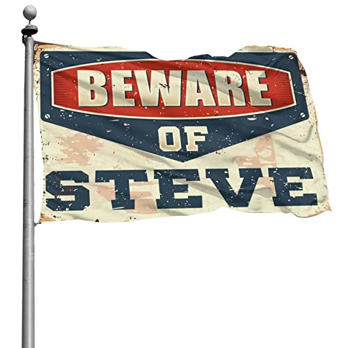 Drapeau Beware of Steve Abipuir grand format déco murale ado 152x244