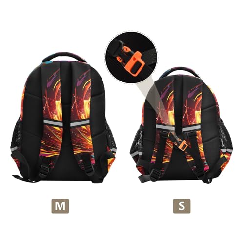 ALAZA Soccer Ball with Fire Small Backpacks Travel Daypack School Book Bag for Men Women Teens Kids3