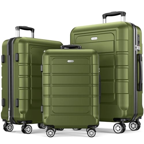 SHOWKOO 3-Piece Expandable PC Luggage Set with TSA Lock