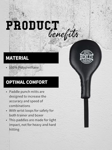Benlee Vento mitaines en similicuir noir de protection pour entraînement de boxe