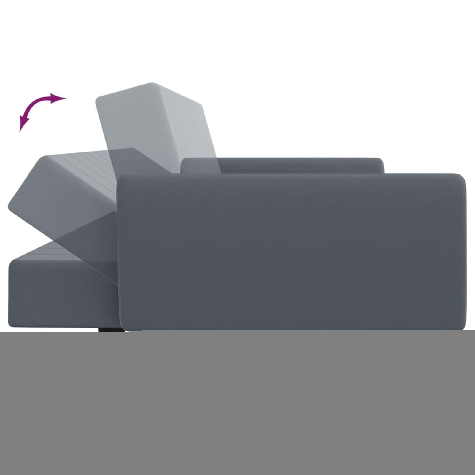 Homgoday Sofá Cama de 2 plazas con Taburete Terciopelo Gris Oscuro, Sillones de Televisión, Sofás de Descanso Relax, Sofas De Salon, Hogar Sofa Muebles，Asientos Tapizados para Salón