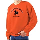 Brisco Brands Camp Half Blood Greek Mythology Sweatshirt for Men or Women Orange