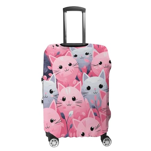 Pink Cat Printed Luggage Cover Protector, Fits 18-32 Inch Luggage4