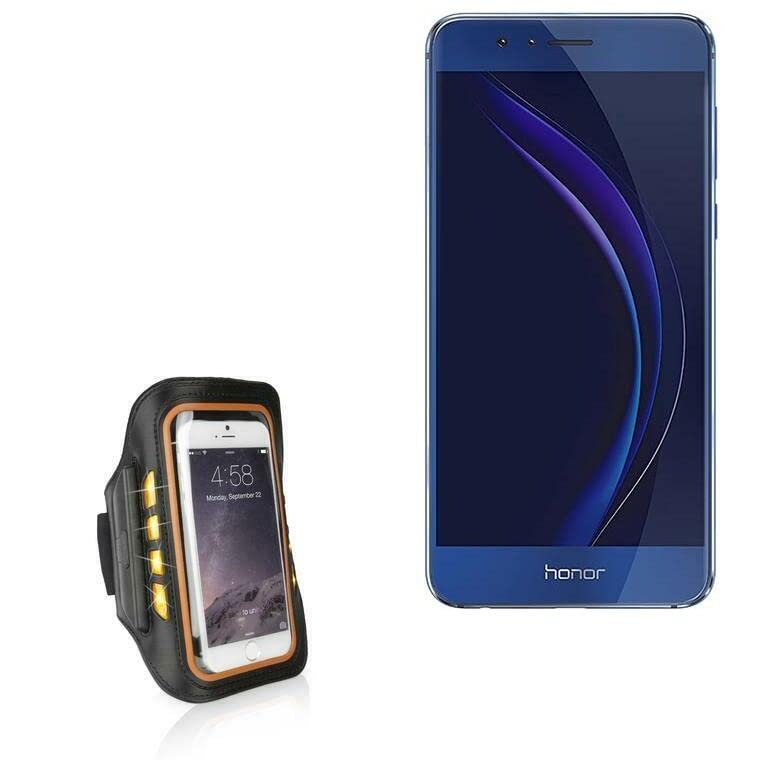 BoxWave Case Compatible with Honor 8 (Case by BoxWave) - JogBrite Sports Armband, High Visibility Safety Light LED Runners Armband for Honor 8 - Bold Orange