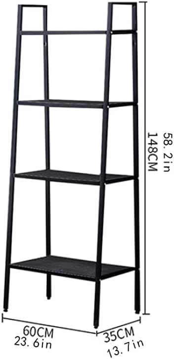 4- Tier Kitchen Storage Shelf Microwave Stand Or Coffee Bar Table Organizer Rack for Spice Pots and Pans Organizer Black Kitchen Supplies Tableware Storage Stand