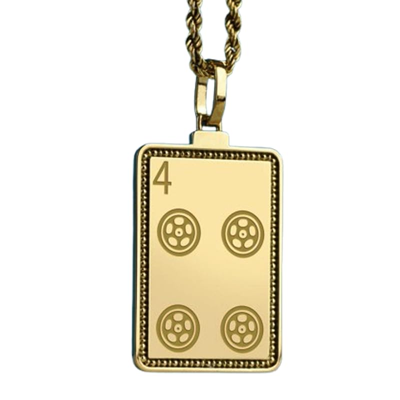 Collier pendentif gravé en argent sterling plaqué or, l'excellence du bijou fait main