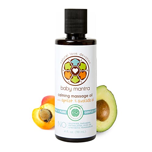 Baby Mantra - Massage Oil Infused with Natural Apricot & Avocado Oil for Newborns, Infants, Toddlers, and Kids with Sensitive Skin (Single, Massage Oil)