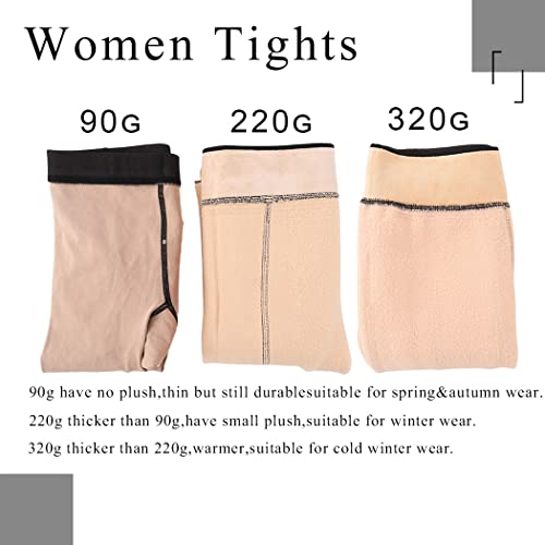 Image of GRAEEN Warm Lined Pantyhose Tights Women Thermal Plush Tights Black Footed Leggings Translucent Tight Stockings