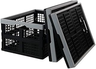 Bblie Plastic Collapsible Crates, Folding Crate Basket, 42 Liter, Set of 3