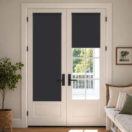 LazBlinds No Drill Cordless Roller Shades, 22x72, Black