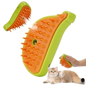 Cat Steam Brush,C-PASSION Efficient De-tangling De-shedding Steamy Cat Brush for Massage Water Cleaning Solution Compatible Fast Shedding Relief Easy Indoor Care for Cats & Dogs (GREEN)