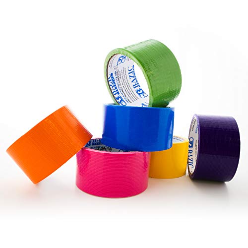 Image of BAZIC PRODUCTS Assorted Fluorescent Duct Tape, 1.88 in x 10 Yd, 6 Ct, 6-Set | rolls of 1.88 in x 10 yd cloth-backed duct tape in 6 bright fluorescent colors for crafts and labeling