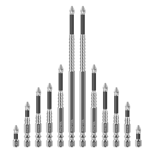 6/24 Pcs Driver Bit K5 Impact Screwdriver Bits Anti-Slip Magnetic Drill Bits Teeth Phillips Impact Bit Cross Head Electric Drill